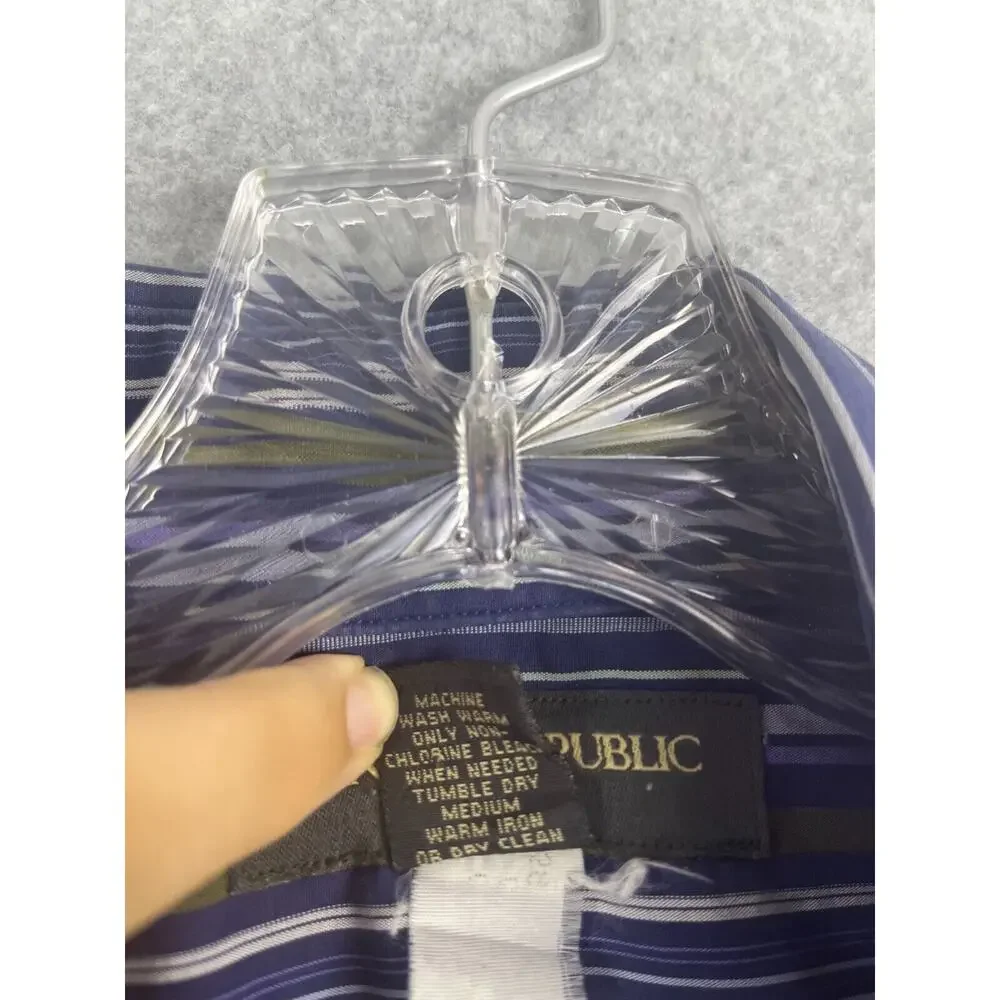 Banana Republic Shirt Men's Size Large Blue‎ Striped